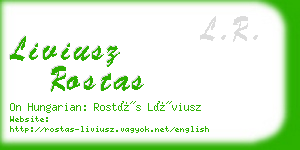 liviusz rostas business card